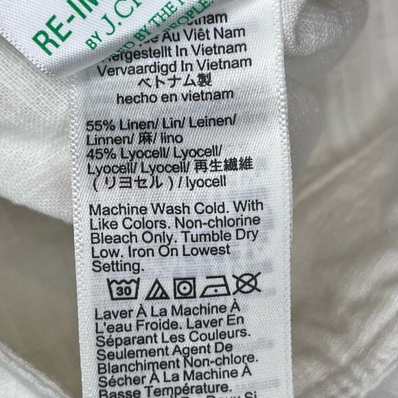 J.‎ Crew NWT Women's White Linen Blend Pants Size 14 I Coastal, Resort, Preppy - Picture 6 of 6